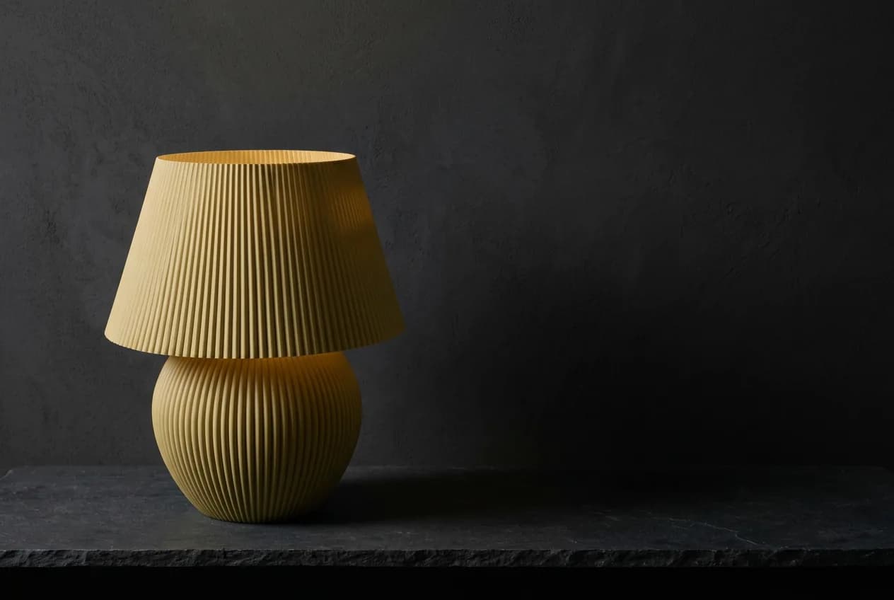 Aurelia on a stone plinth in a dark showroom