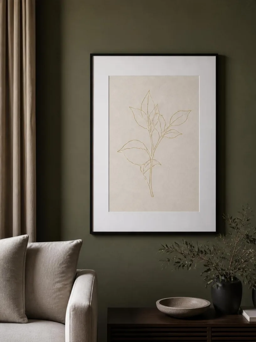 Botanica, One unbroken line of gold, growing into leaves.