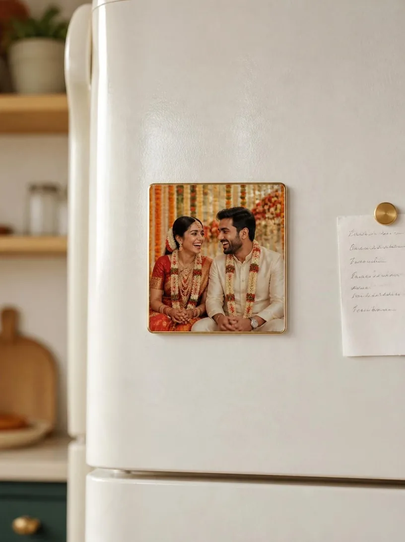 Wedding Photo Fridge Magnet, Your favourite frame, on the door you open every day.